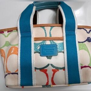 Coach Mini Scribbled Rainbow Tote Y2K